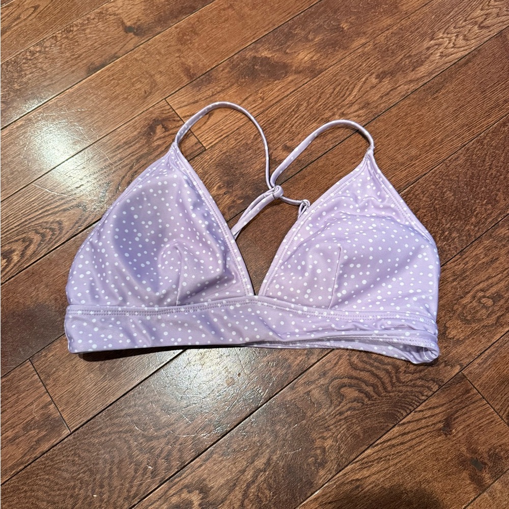 SHEIN Lavender Polka Dot Bikini Top
